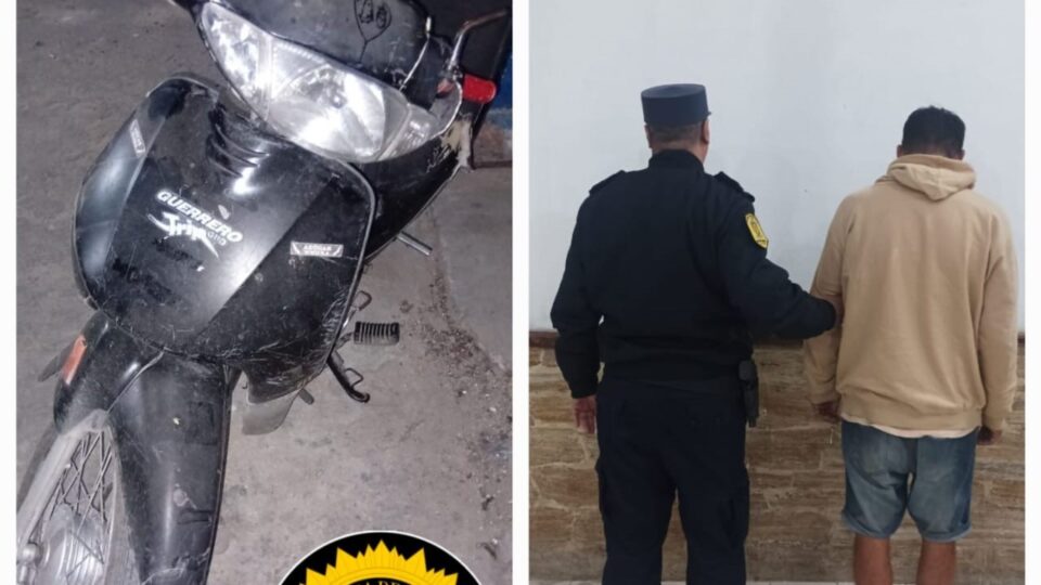 Operativo policial en barrio Nuestra Señora del Pilar: Detención y secuestro de motocicleta robada