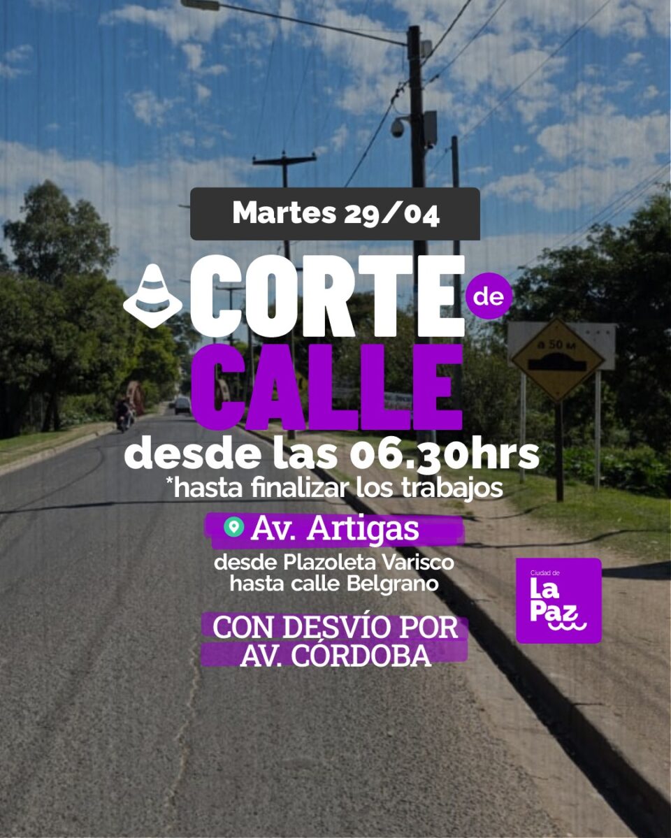 Corte de calles en La Paz por obras de poda y bacheo
