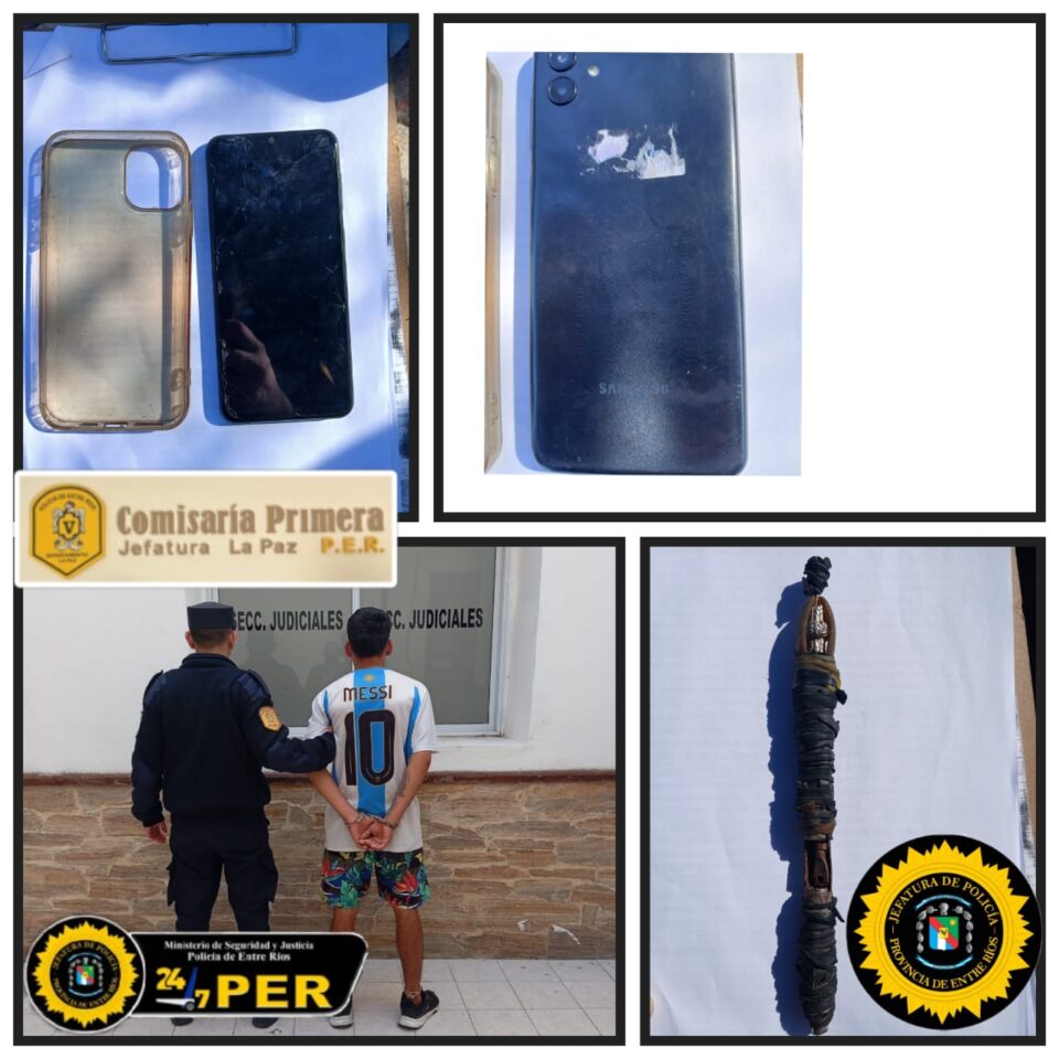 Robo y allanamientos en La Paz: se recuperó un celular y un arma
