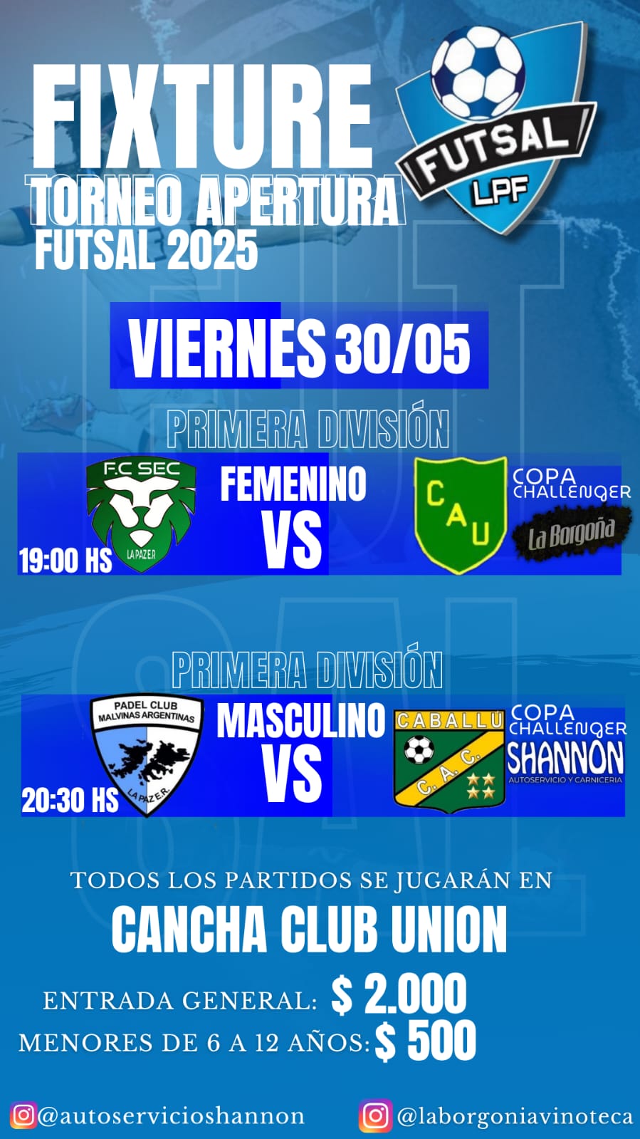 «Torneo Apertura Futsal 2025: Primera División femenina y masculina»