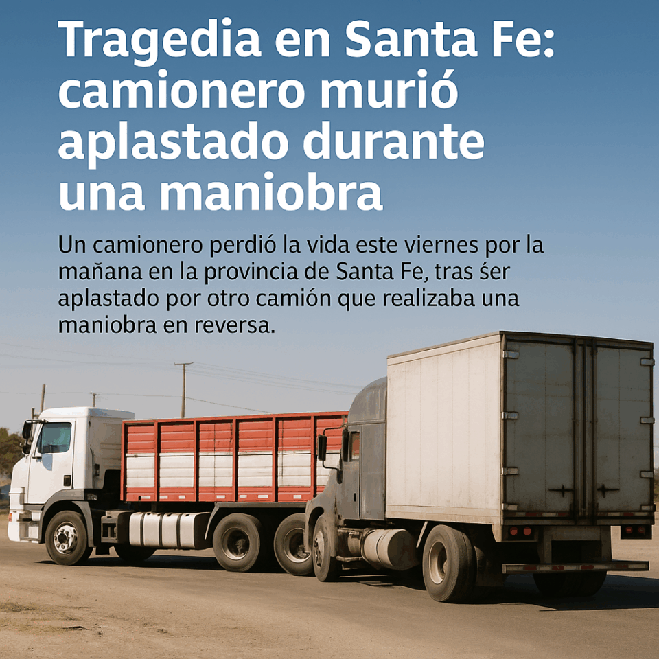 Tragedia en Timbúes: un camionero murió aplastado por otro vehículo que daba marcha atrás