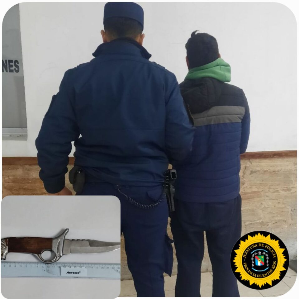 Detienen a hombre por amenazas con arma blanca en contexto de violencia de género