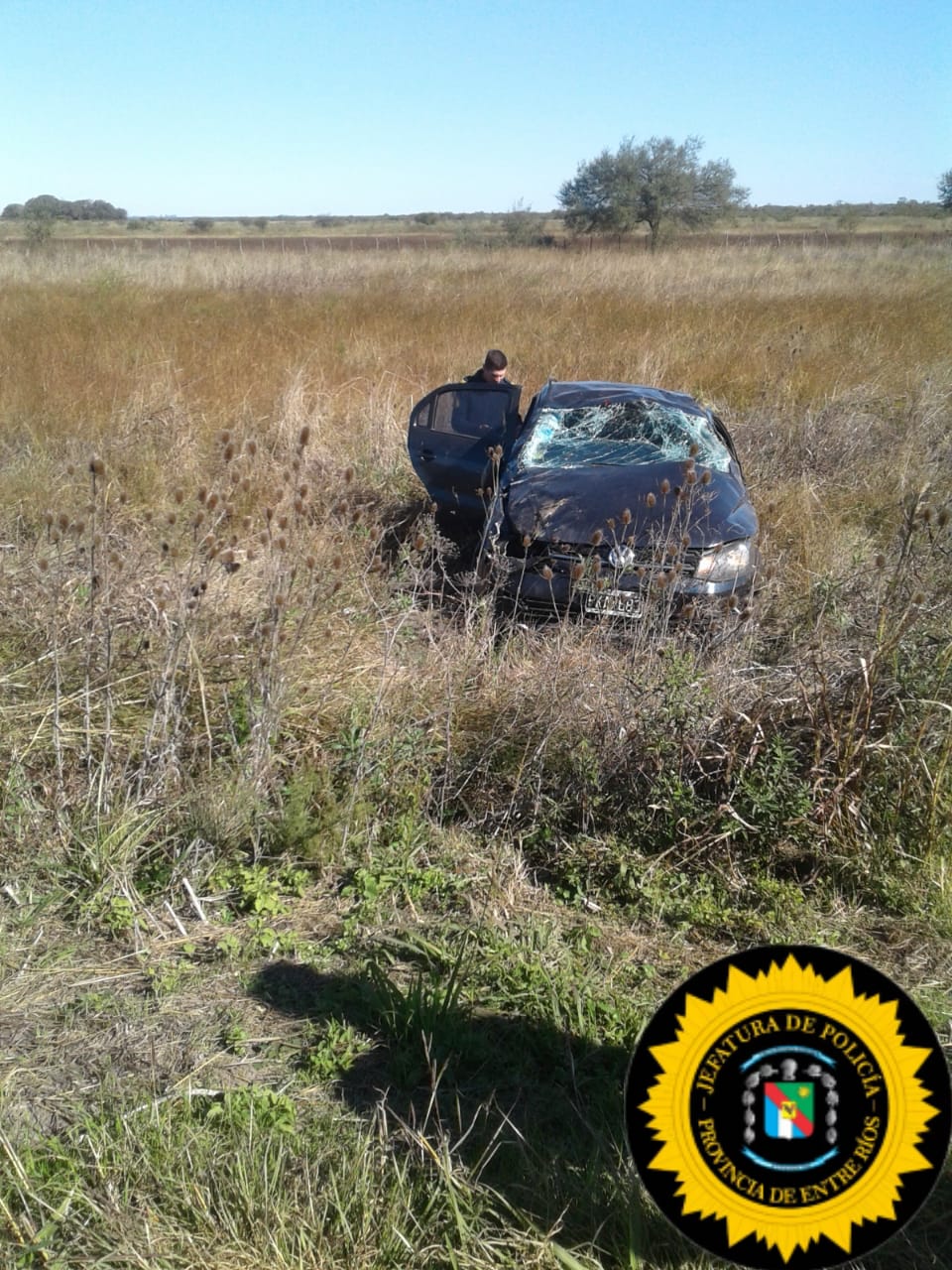 Despiste y vuelco en Ruta 6: conductora sufrió lesiones leves