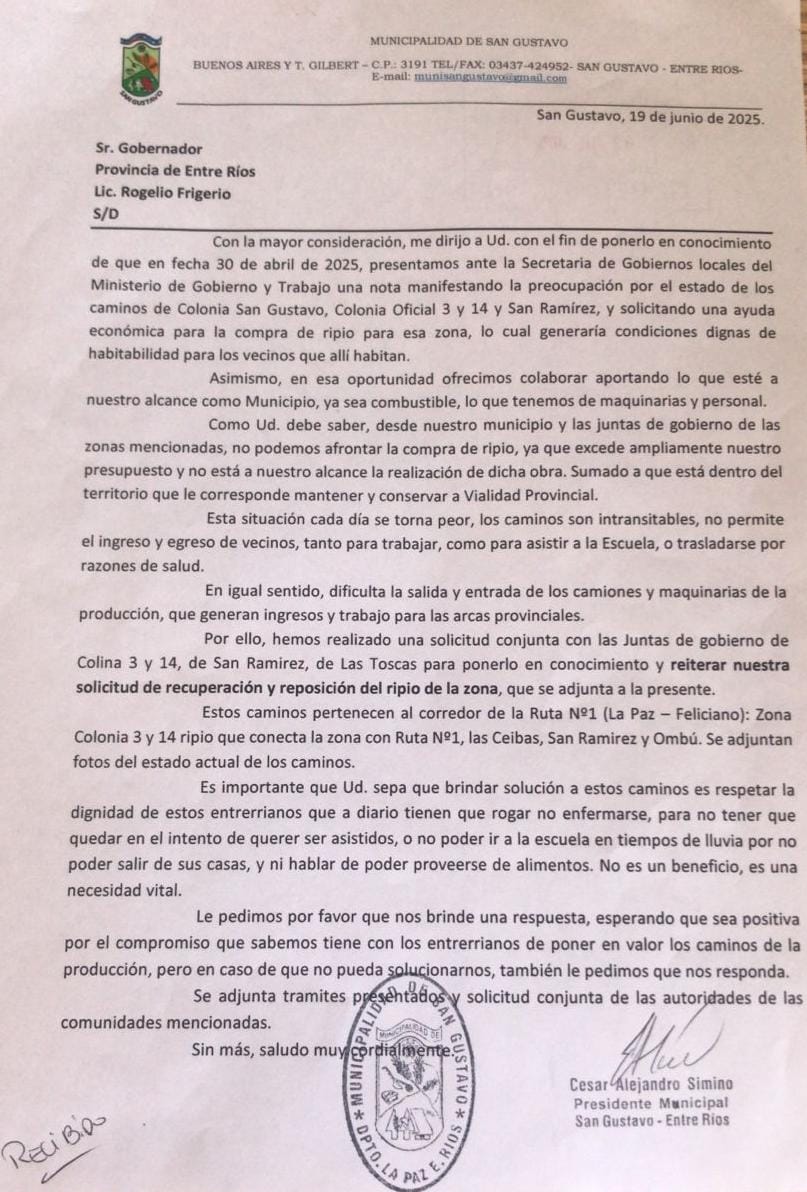 San Gustavo reiteró un pedido desesperado: los caminos rurales se volvieron intransitables y miles de vecinos están aislados