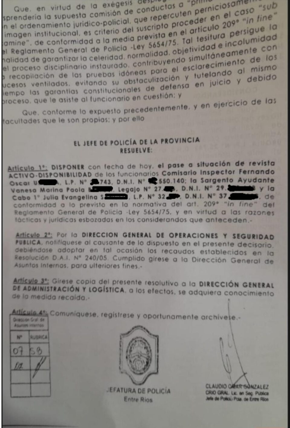 Escándalo: el fraude policial que incomoda a la cúpula de la fuerza