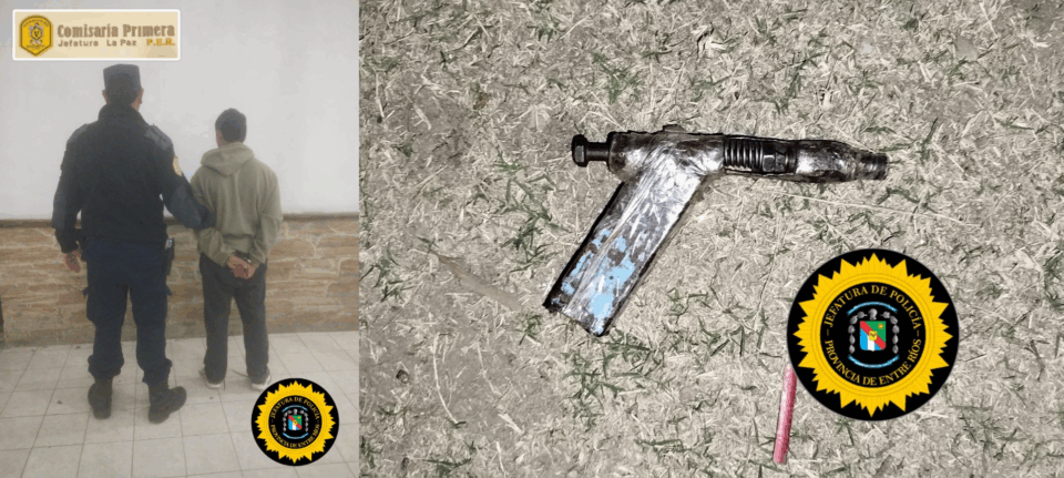 Detenido en La Paz por portar un arma casera y realizar disparos en vía pública