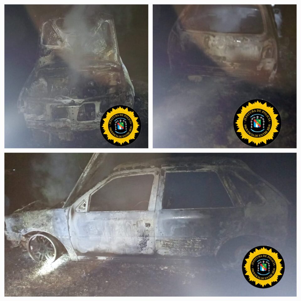Auto incendiado en Ruta Provincial 1: lo habían abandonado antes del siniestro
