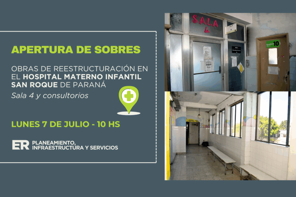 Este lunes se abrirán los sobres de la licitación para mejorar la infraestructura del hospital San Roque