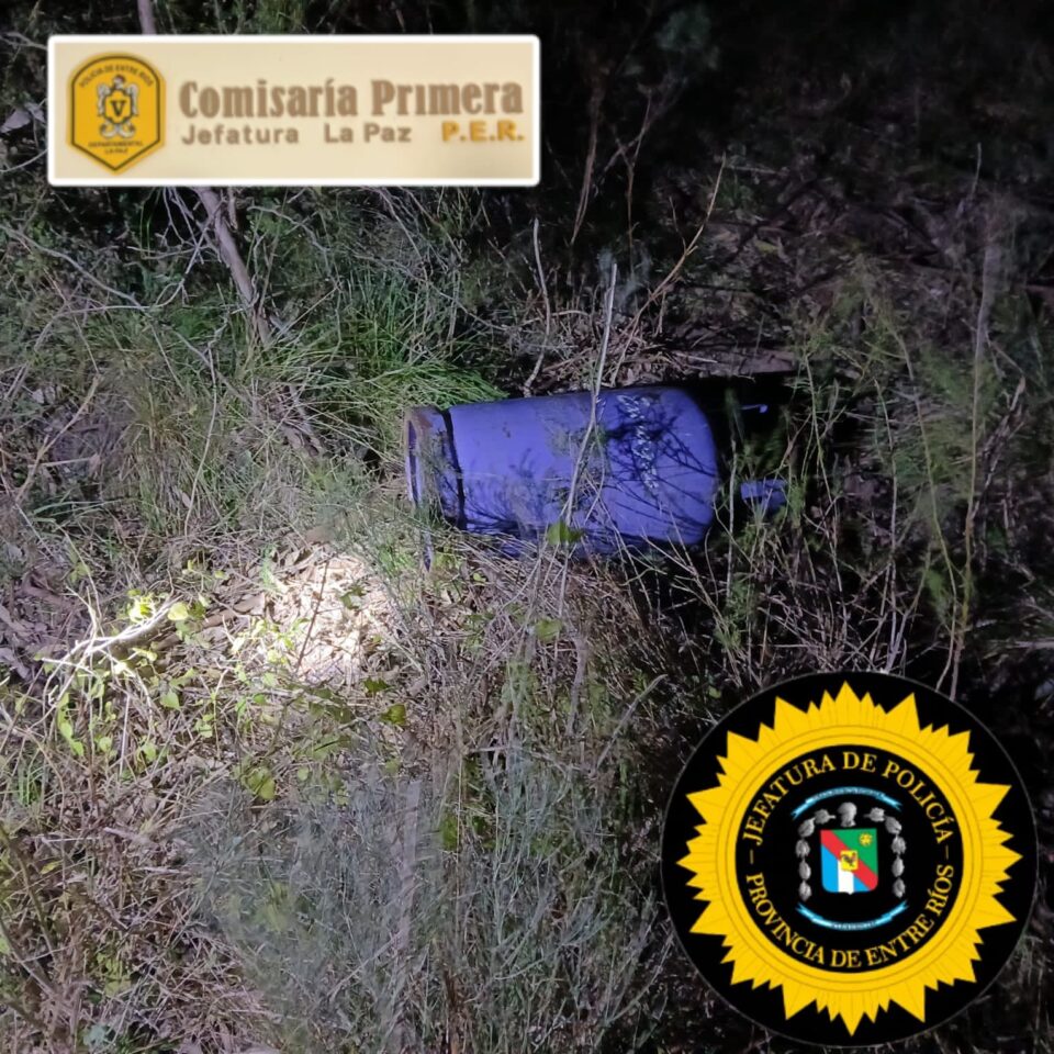 ecuperan garrafa sustraída en Puerto Márquez tras rastrillaje policial