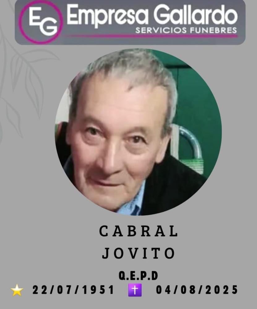 fallecio en la paz Sr CABRAL JOVITO