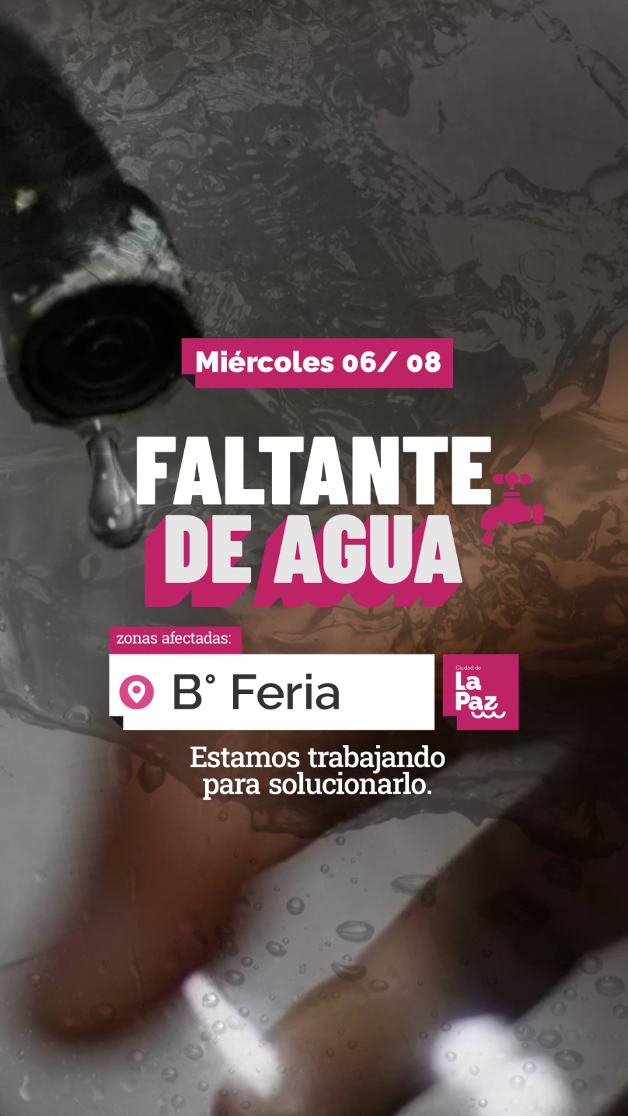 falta de agua  en barrio feria