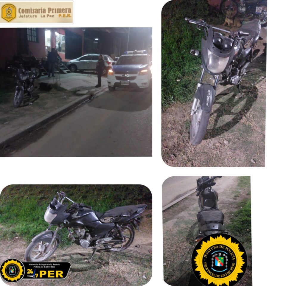 Recuperan motocicleta sustraída en Barrio Comercio