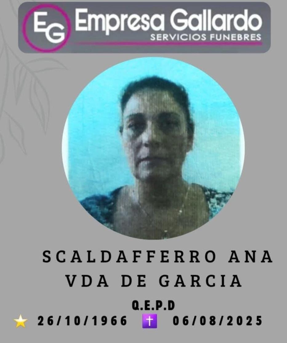 fallecio en la ciudad de La Paz  Scaldaferro  Ana  Vda de Garcia