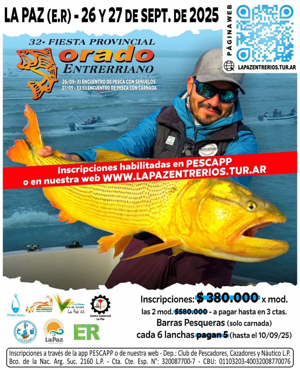 ¡La Fiesta del Dorado te espera! Inscribite y viví el evento más grande de pesca deportiva en Entre Ríos
