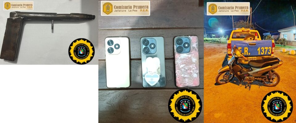 Operativo Sorpresa en Milagrosa Sur: Arma Casera, Celulares y Motovehículo Secuestrados