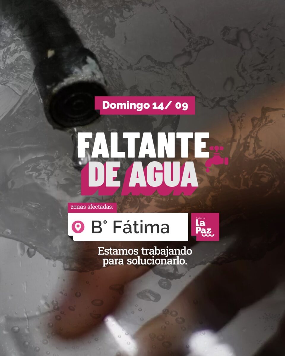 corte de agua  en barrio fatima