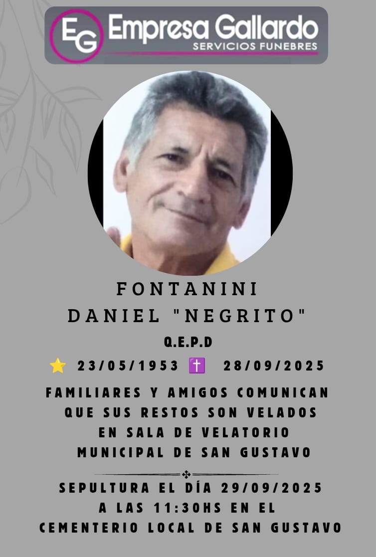 fallecio en la ciudad de la paz Fontanini  Daniel NEGRITO