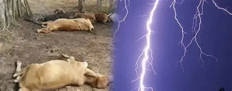 Un rayo mató a cinco vacas y un ternero en un campo de Quehué, La Pampa, tras una fuerte tormenta eléctrica. El productor afectado estimó pérdidas millonarias.