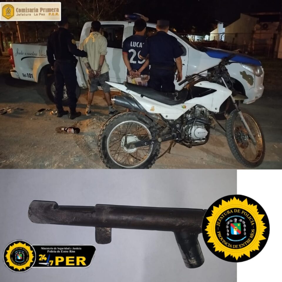 Portación ilegal en Milagrosa Sur: dos detenidos con arma casera en plena madrugada