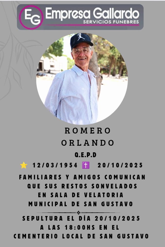 fallecio en la ciudad de la paz Romero Orlando