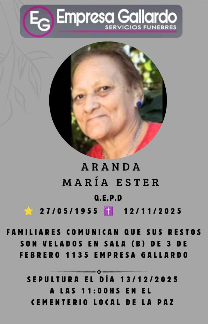 falleció la Sra. Aranda Maria Ester