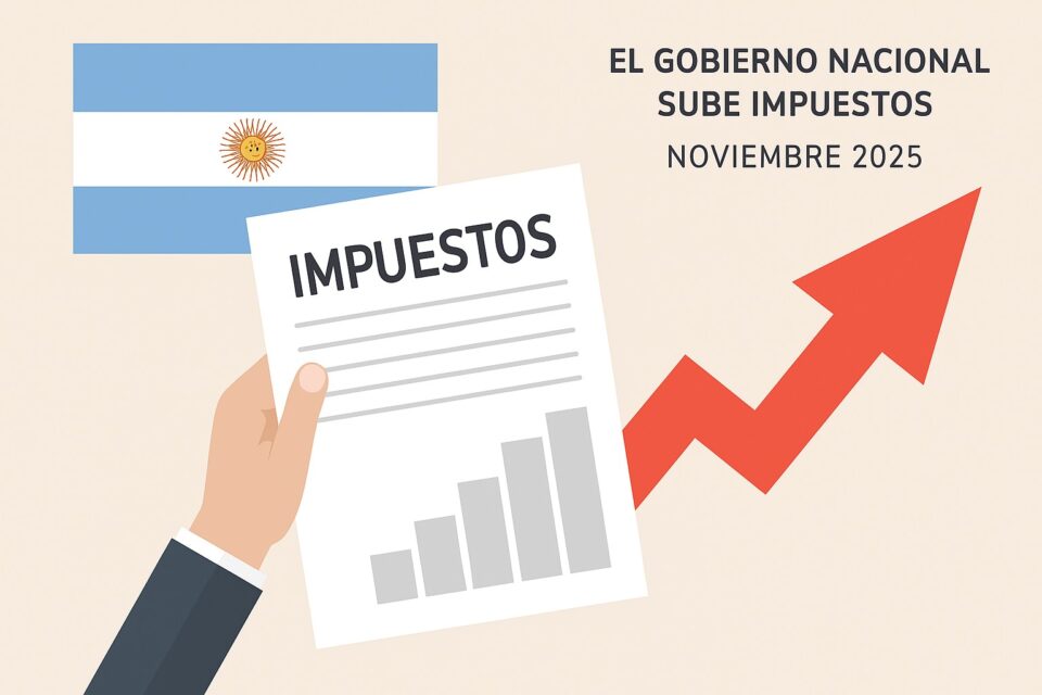El Gobierno nacional aplicó aumentos impositivos en noviembre de 2025, destacándose la suba parcial de impuestos a los combustibles y la actualización de escalas del Impuesto a las Ganancias.