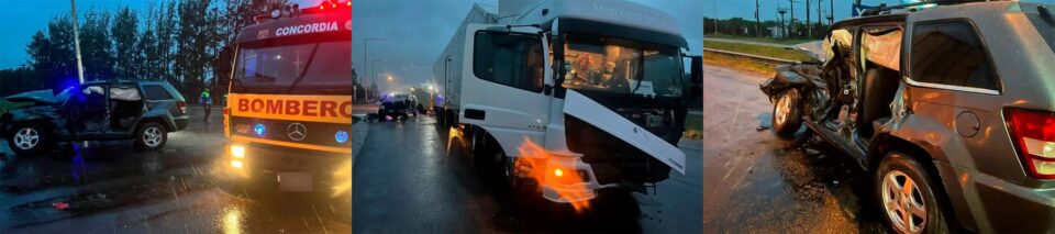 Un violento choque entre un camión y una camioneta en Ruta 14, cerca de Puerto Yeruá, dejó a un conductor atrapado entre los hierros. Fue rescatado por bomberos y trasladado al hospital.