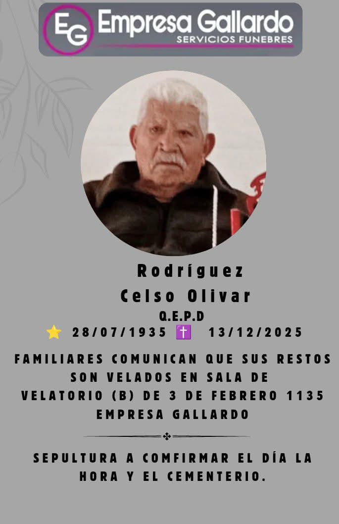 Falleció en la ciudad de la paz Rodriguez  Celso Olivar