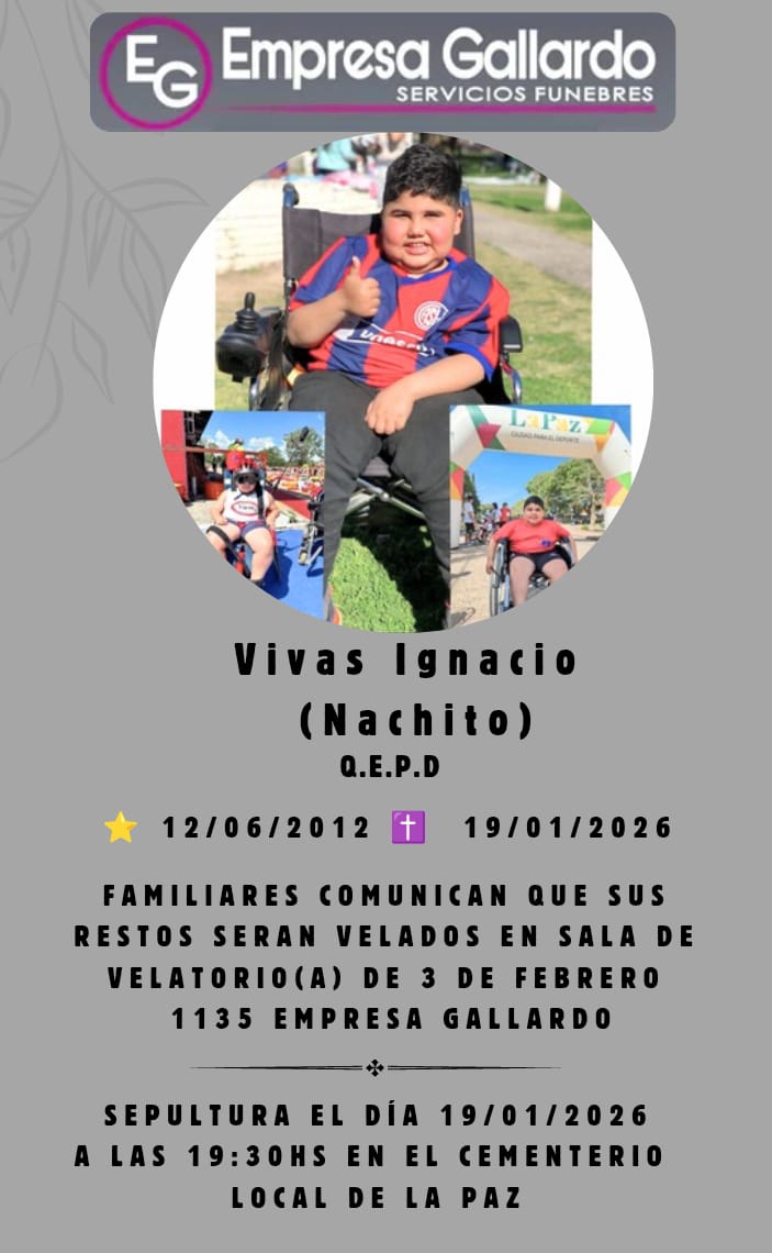 Fallecio  en la ciudas de la Paz Vivas  Ignacio  Nachito