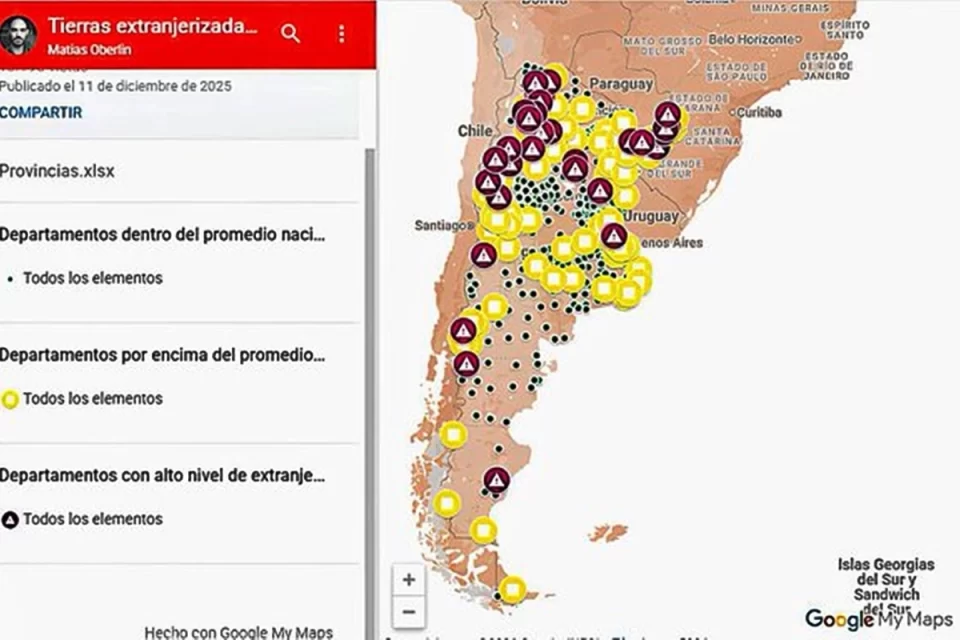 La Paz, Gualeguay y Concordia figuran entre los departamentos con mayor extranjerización de tierras