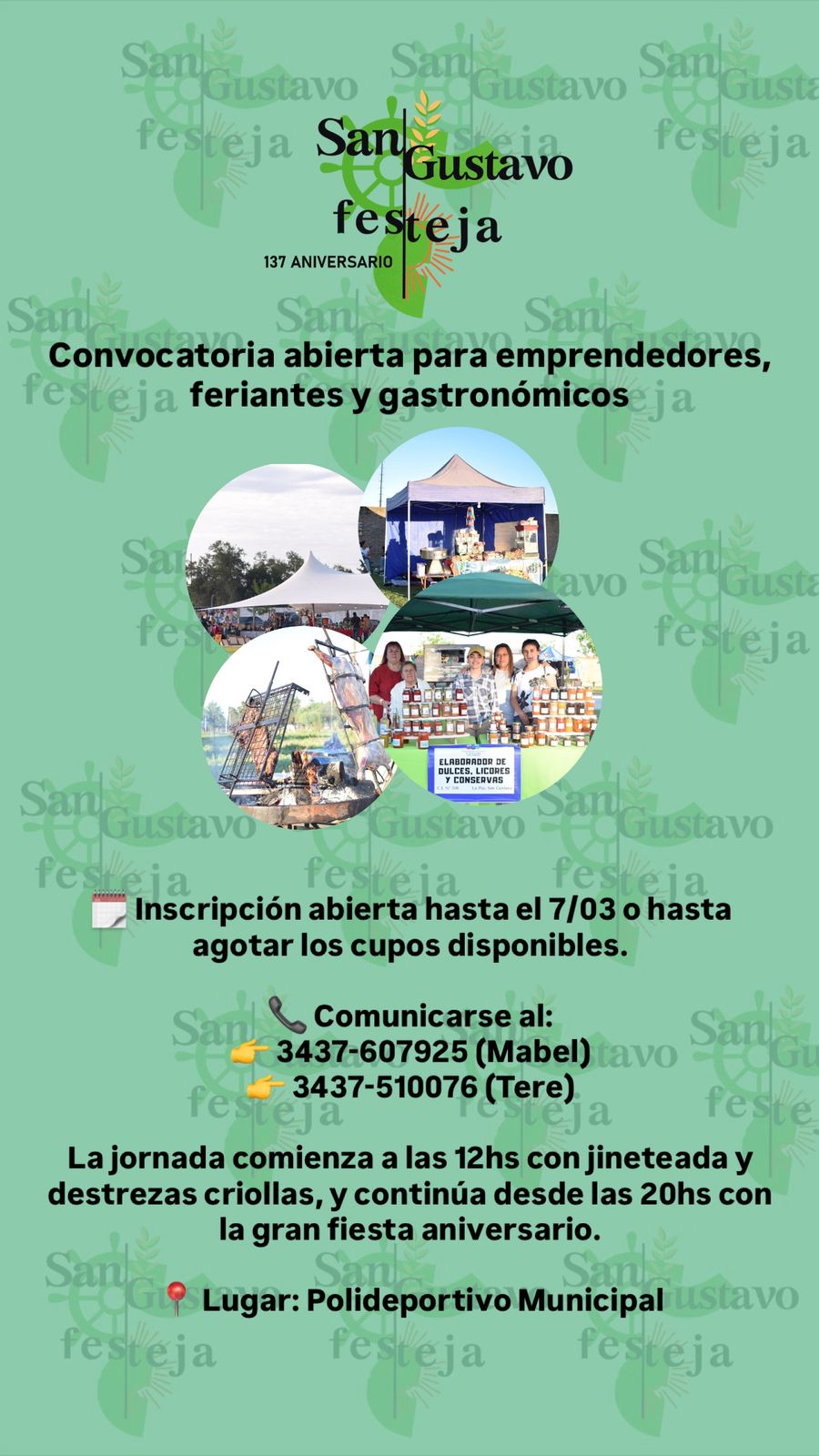 “San Gustavo celebra su 137° aniversario con feria, jineteada y fiesta popular”