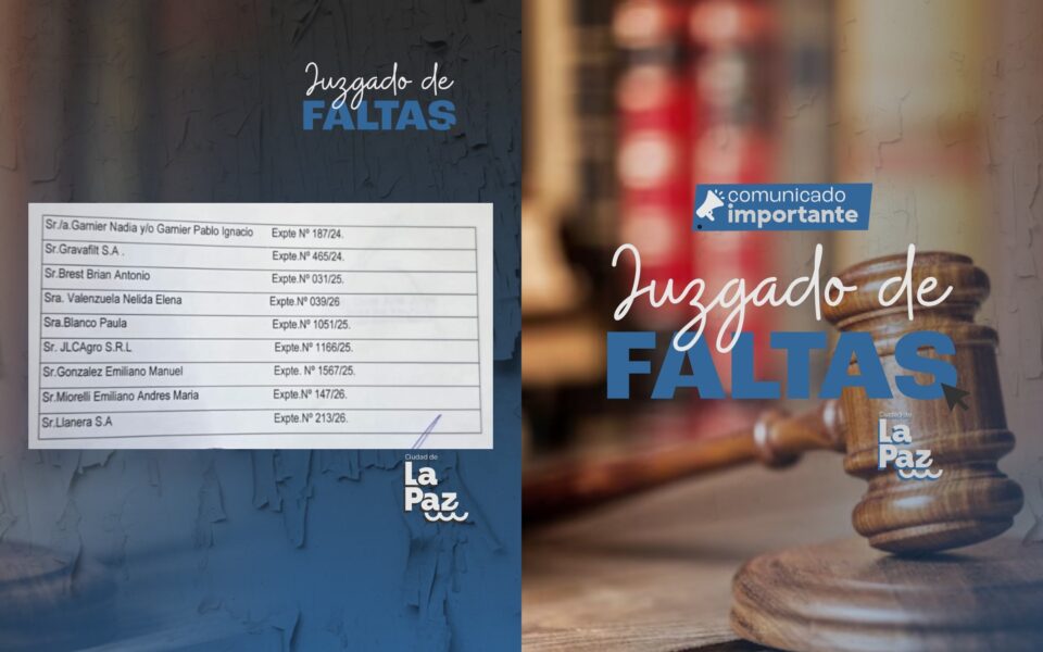 COMUNICADO IMPORTANTE JUZGADO DE FALTAS: EDICTOS