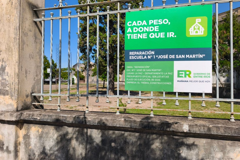 Mejorar condiciones edilicias en escuela de La Paz