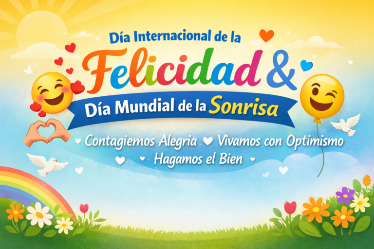 Cada 20 de marzo se celebra el Día Internacional de la Felicidad, y el primer viernes de octubre se conmemora el Día Mundial de la Sonrisa. Ambas fechas promueven el bienestar emocional, la amabilidad y el optimismo como pilares de una vida más plena.