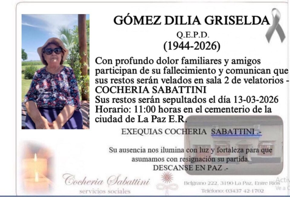 Fallecio en la paz  Gomez Dilia Griselda