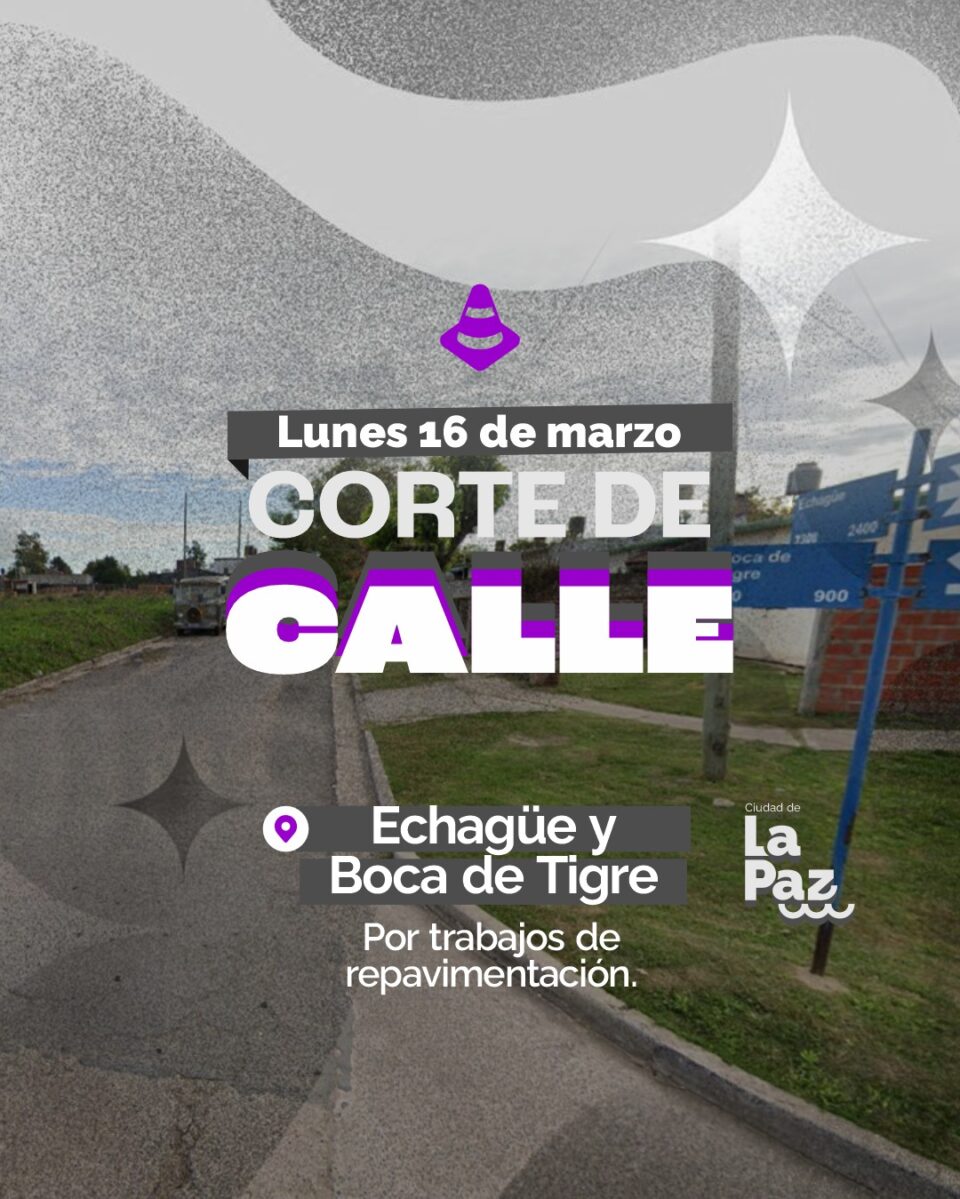 Obras Públicas informa: corte en Echagüe y Boca del Tigre por trabajos de pavimentación