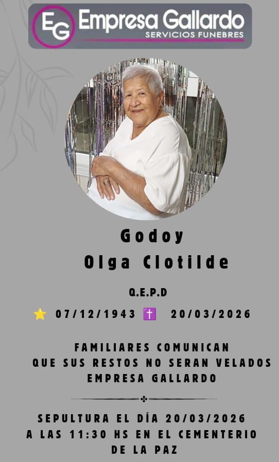 Fallecio  en La Paz    Godoy  Olga Clotilde