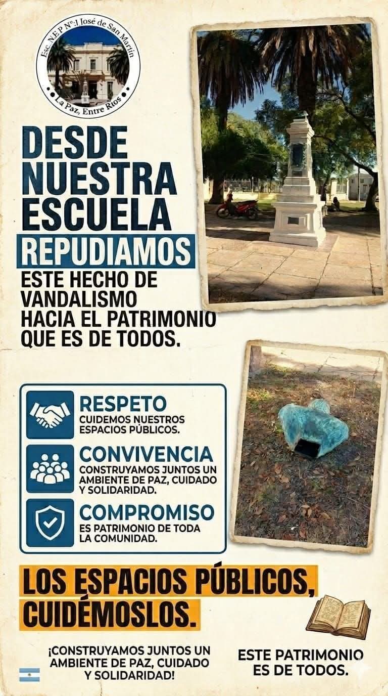 Vandalismo contra el busto de San Martín: un ataque a la memoria colectiva