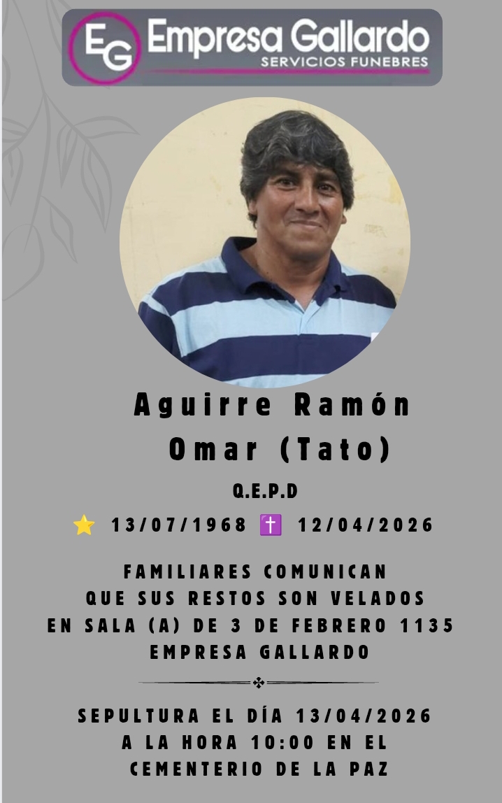 fallecio en la La Paz Aguirre  Ramon Omar