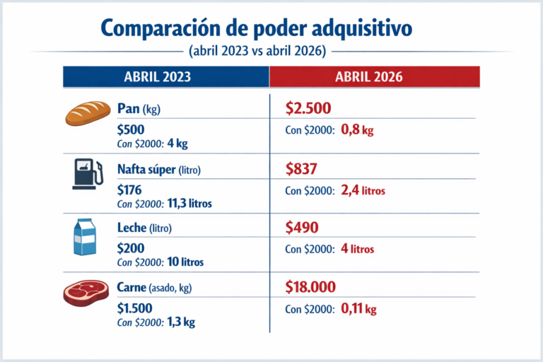 “El poder adquisitivo en caída libre: tres años de inflación que golpean el bolsillo argentino”