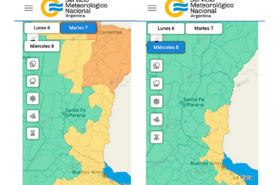 Defensa Civil emitió una alerta por lluvias y vientos intensos en gran parte del territorio provincial