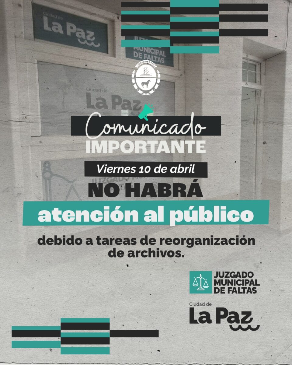 COMUNICADO IMPORTANTE – JUZGADO DE FALTAS