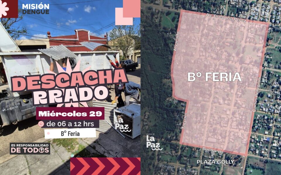 “Operativo de descacharrado en Barrio Feria para prevenir el dengue”