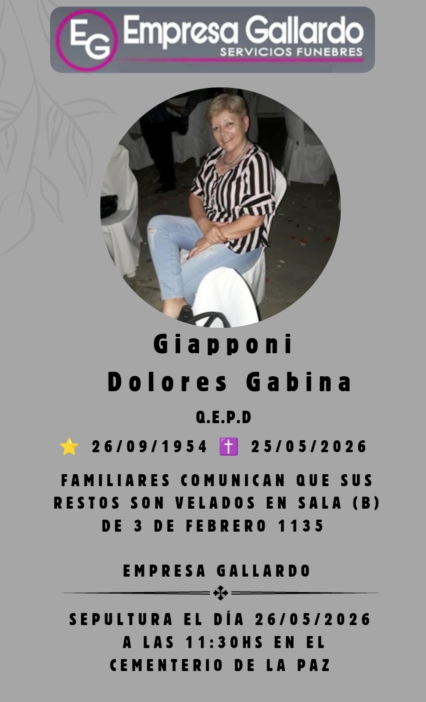 fallecio   en la paz  Giapponi Dolores Gabina