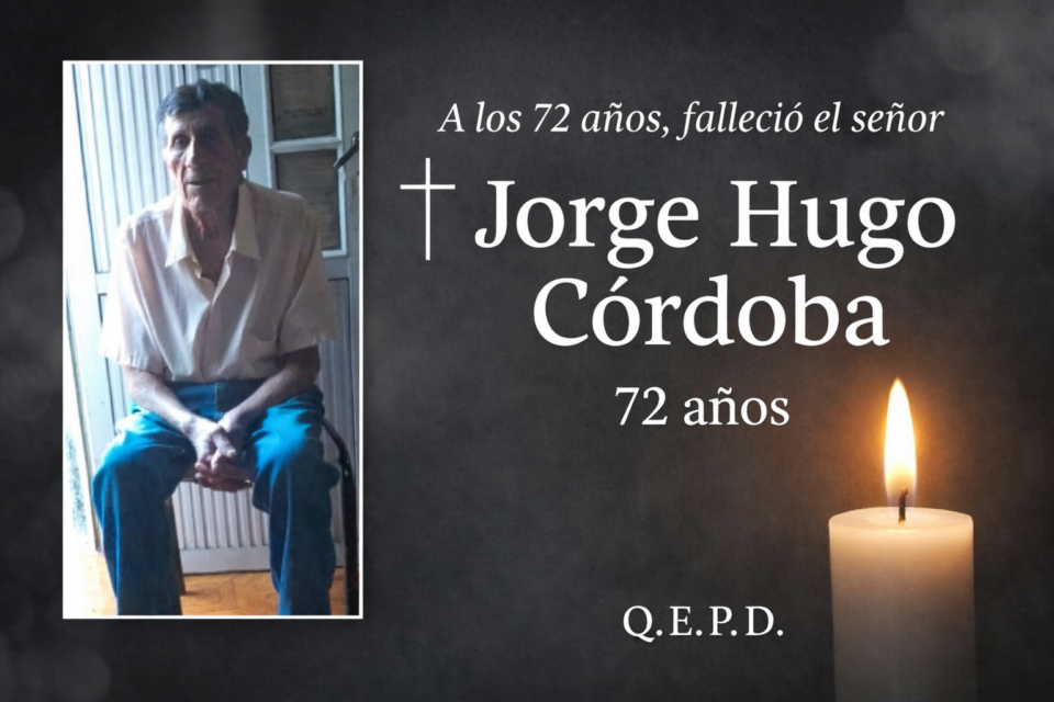 Fallecio el Sr Jorge Hugo Córdoba