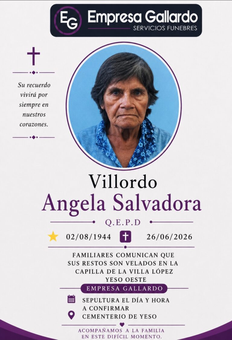 Fallecio   Villordo  Angela  Salvadora