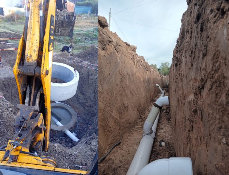 AVANZA LA OBRA DE RED CLOACAL EN CALLE CHAÑAR