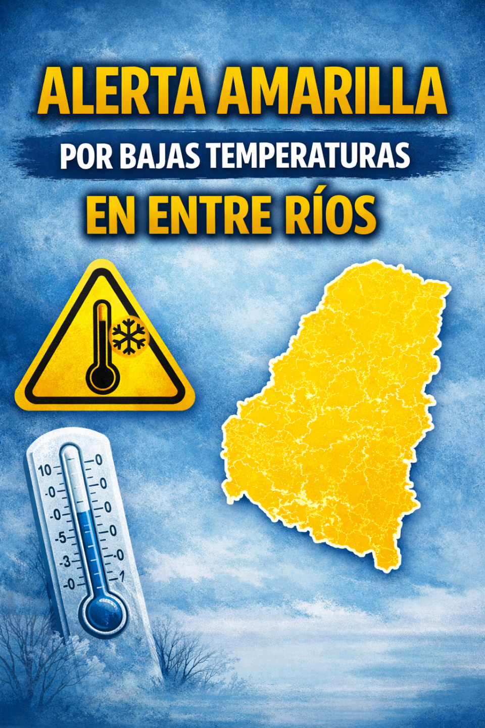 “Alerta amarilla por frío extremo en Entre Ríos: recomiendan cuidados especiales para grupos de riesgo”