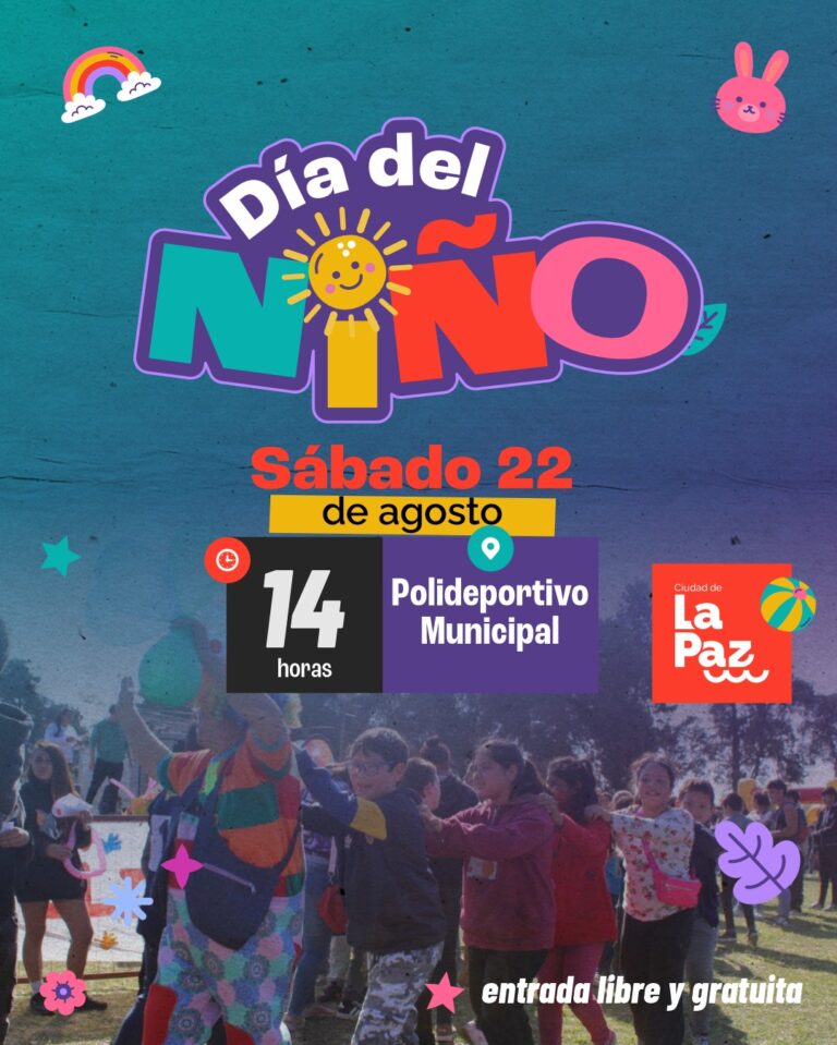 “La comunidad celebra el Día del Niño: juegos, creatividad y alegría familiar este sábado 22 de agosto en el Polideportivo Municipal”