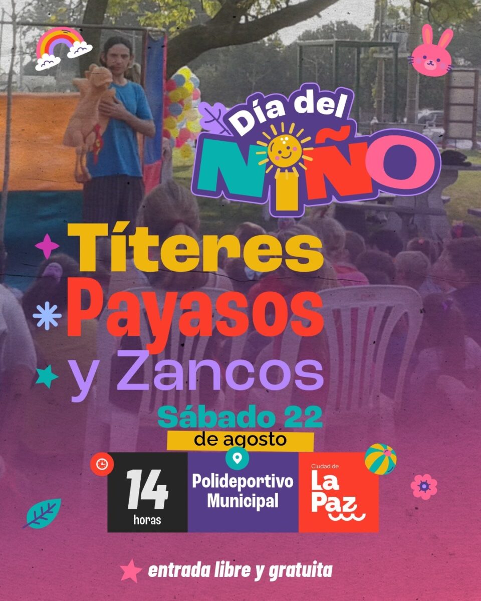 El Día del Niño se celebra a lo grande: juegos, espectáculos y alegría en el Polideportivo Municipal de La Paz